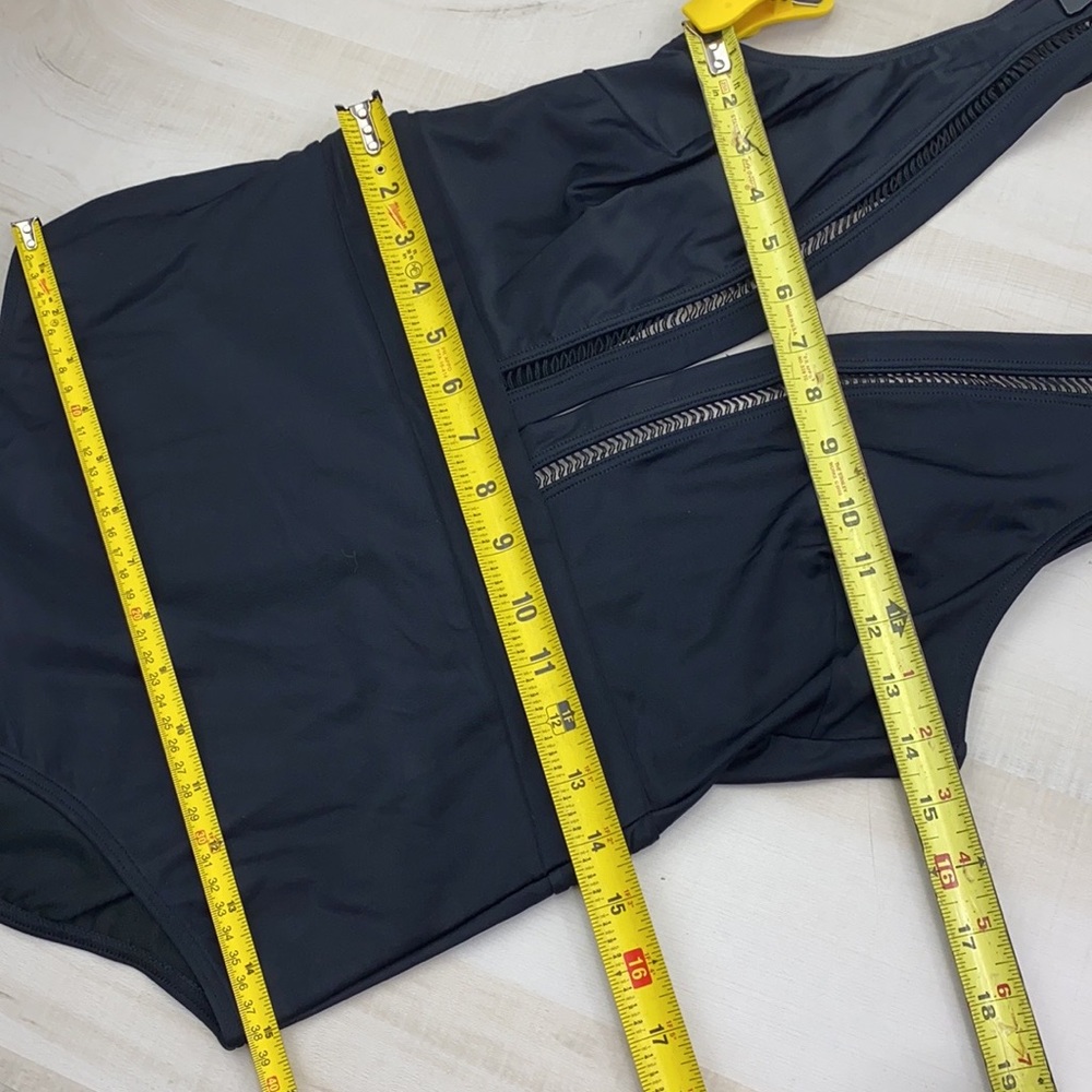TED BAKER POINTELLE DEEP V SWIMSUIT Black NWT - Picture 10 of 11